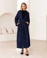 SOPHIE BELTED DENIM TRENCH COAT